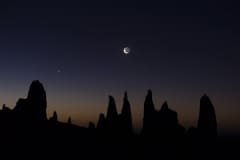 Moon,Venus and Mars setting in Shadow